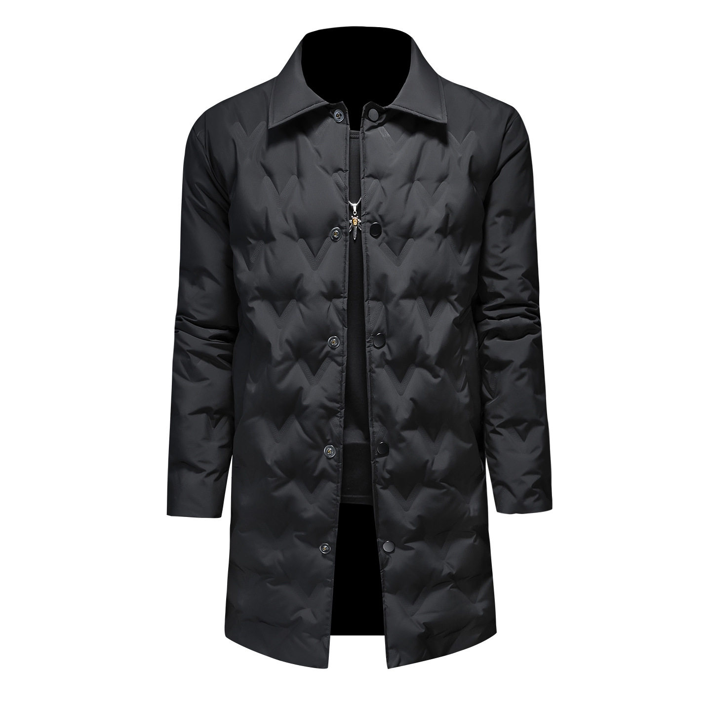 2025 Winter New Men's White Duck down Jacket Long Fashion Youth Casual down Warm Jacket Men