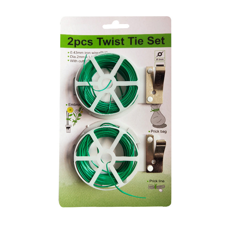 Garden Tie Wrap Plastic-Coated Wire Ties for Binding Flower Supports, Rose Climbing Plant Fixing Rope, Garden Tie