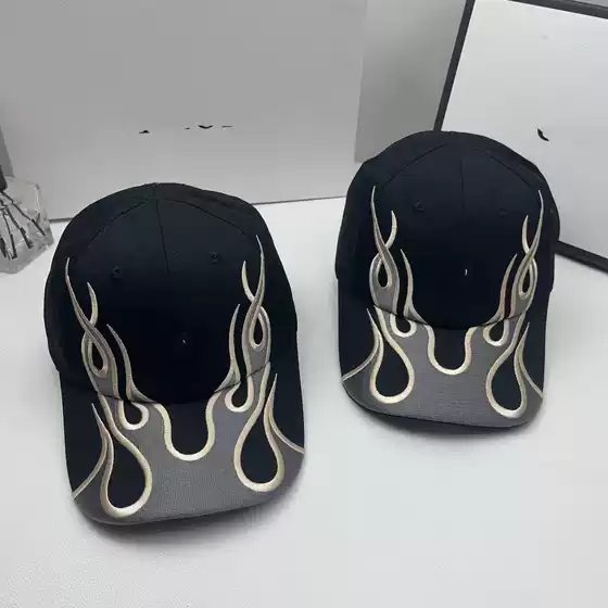 New baseball cap Kanye embroidery flame joint name personality hat high street men and women fashion brand ins baseball cap in stock