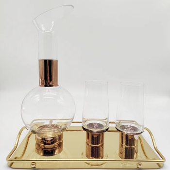 Creative beveled glass cold water bottle set Fashion rose golden red wine glass wine set household glass wine set