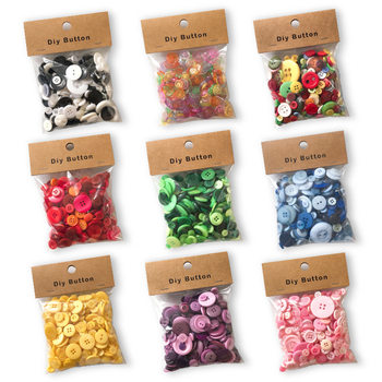 Special price in stock! Cross-border mixed color resin buttons wholesale children's DIY handmade button material package