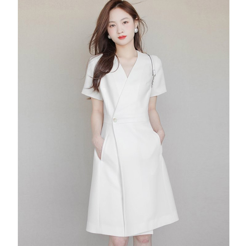 Chỉ Size M Sale Sốc: Váy Đầm Liền Thân Dáng Dài Nữ Dodcl Ngắn Tay Hàng Mùa Hè Cổ Chữ V Thời Trang Nữ Chất Liệu G04 Sản Phẩm Mới, (Miễn Phí Vận Chuyển Toàn Quốc).