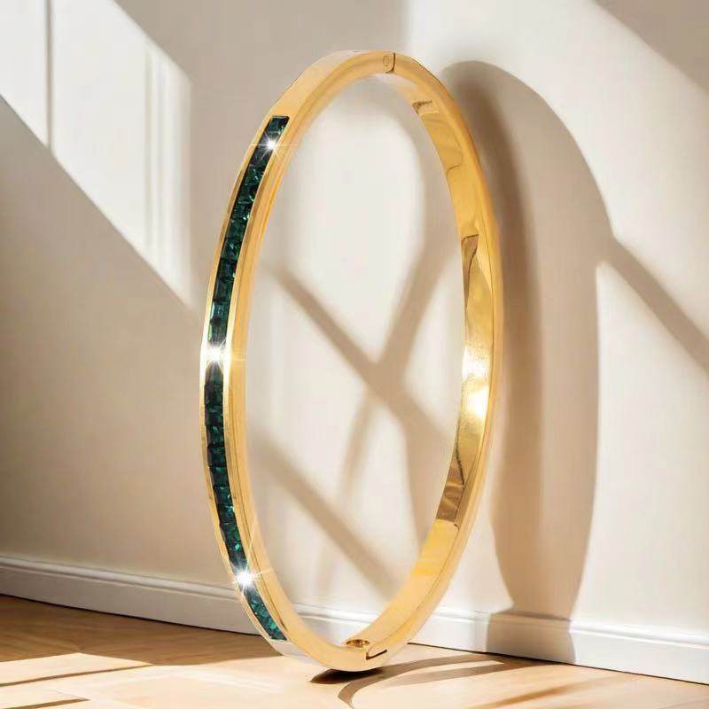 钛钢手镯女生高级感小众满天星不掉色镶钻精致排钻ins风满钻手环