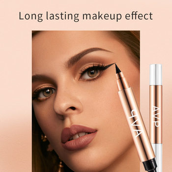 Double-Ended Stamp Eyeliner Pen, Foreign Trade Domestic Product, Makeup Liquid Eyeliner Pen, Brand Eyeliner, Waterproof Eyeliner, Long-Lasting Waterproof Eyeliner