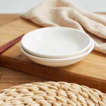 Pure White Ceramic Small Dish Small Flavor Dish Small Dish Spit Bone Dish Restaurant Breakfast Shop Household Ink Dish Porcelain Palette Traditional Chinese Painting