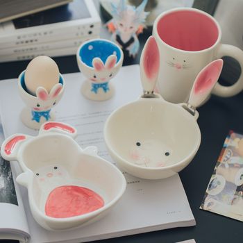 Cute Bowl suit household Japanese ceramic tableware creative pet bowl ceramic bowl suit wholesale dessert bowl