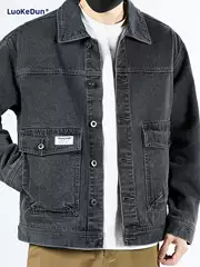 Spring and Fall Denim Jacket Men 2026 New Spring Loose Plus Size Middle-Aged Men's Casual Workwear Jacket Top