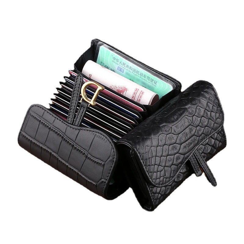 Casual Organ Crocodile Pattern Women's Small Bag Fashionable D-Shaped Snap Coin Bag Men's Card Holder Card Holder Card Holder