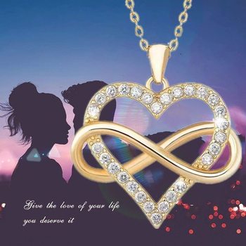 Wish AliExpress Explosions Unlimited Love Necklace Women's European and American Simple Love-shaped Collarbone Neck Chain Cross-border Direct Supply