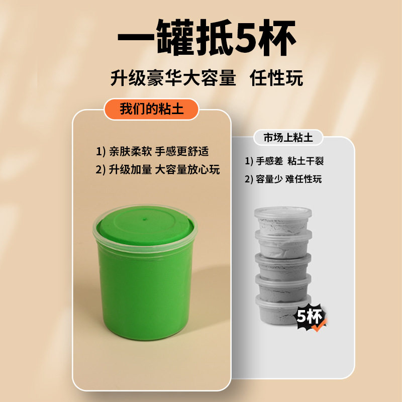 批发50g大罐杯装超轻粘土儿童无毒幼儿园黏土diy手工玩具橡皮彩泥