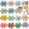 Cross-border New Summer Cat Puppy Fruit Floral Rib with Bow Pet Collar Supplies Collar Flower