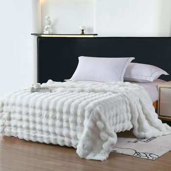 Light Luxury Rabbit Plush Blanket Spring Autumn Winter Tokas Cover Blanket Thickened Office Single Nap Sofa Blanket Wholesale