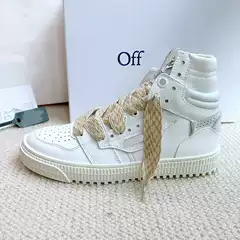 Foreign Trade 2025 New Off Fashion Brand Men's Shoes Genuine Leather Summer Breathable High-top Board Shoes Women's All-match Casual sneaker
