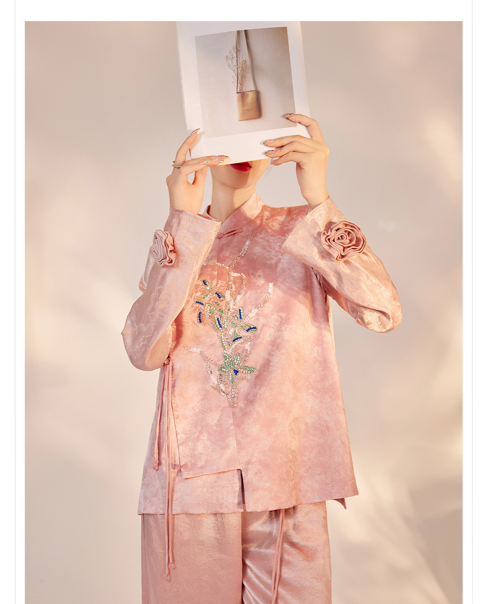 Áo vest nữ thêu thủ công cao cấp dáng rộng thanh lịch — Bột Tao Yao (Giao hàng trong 7 ngày), Bột Tao Yao (phát hành trong cùng ngày), Vàng Champagne (xuất xưởng trong ngày), Vàng sâm panh (giao hàng trong 7 ngày)