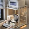 Pull-out Kitchen Rack Microwave Oven Bracket Countertop Multifunctional Electrical Pot Oven Storage Rack