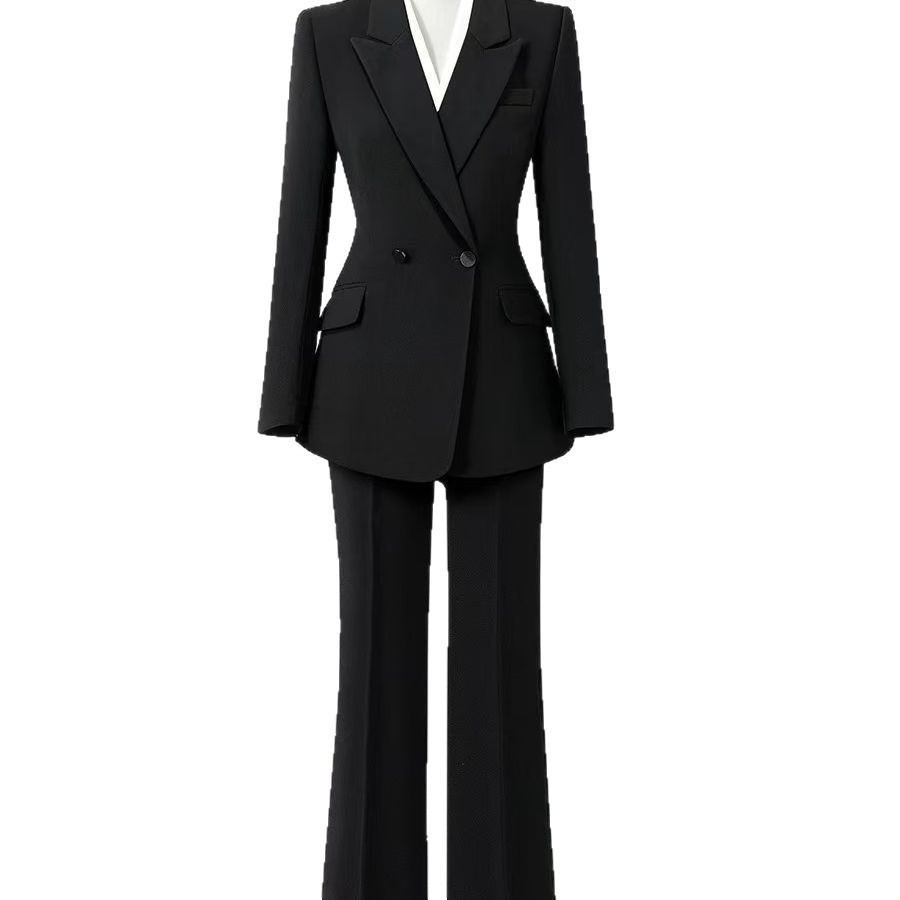 Womens Tailored Suit Set Elegant Design Flared Trousers Professional Attire Ideal for Business Meetings Wholesale