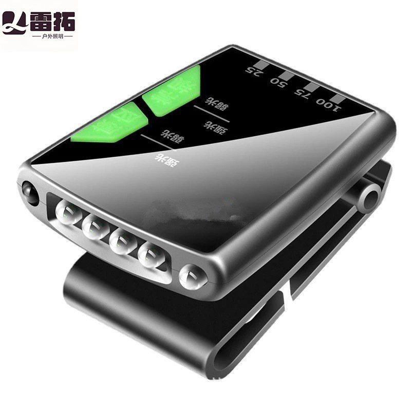 Led Head-Mounted Fishing Headlamp with Long Battery Life Lithium Battery Sensor Cap Clip Lamp USB Charging Model Special Strong Light for Night Fishing