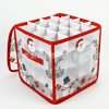 Christmas Ball Storage Box with Zipper Closure 64 Compartments Christmas Decoration Storage Box Red Storage Bag