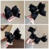 Elegant Black Bow Hair Clip for Women 2025 New High-End Volume-Boosting Bun Claw Shark Clip Hair Accessory