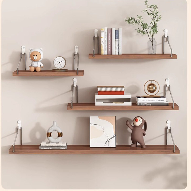 No-Drill Wall-Mounted Shelf Bedside Wall-Mounted Partition Living Room Wall Projector Router Shelf Wall-Mounted Bookshelf