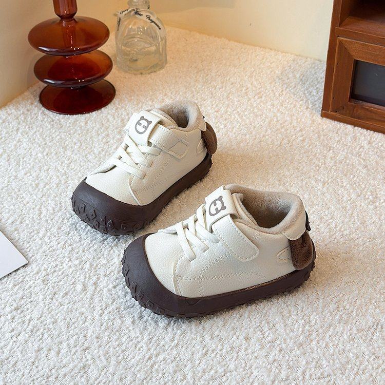 Children's Velvet Cotton Shoes, Non-Slip Winter New Baby Toddler Shoes, Warm Outdoor Sports Shoes for Boys and Girls