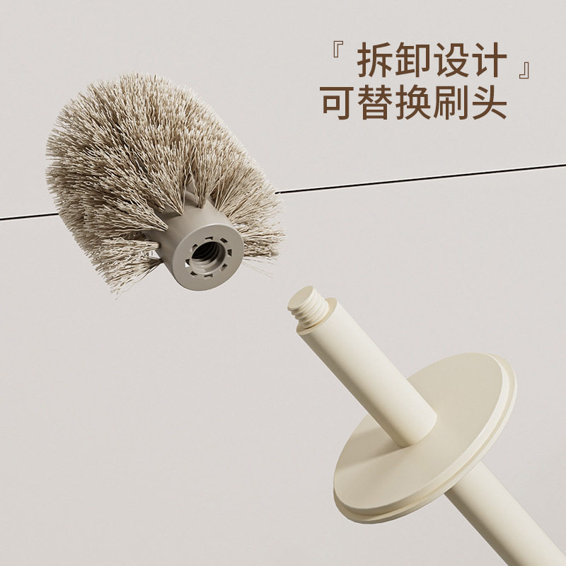 Floor-Standing Toilet Brush, No-Drill, Household Squat Toilet, No Dead Corners, High-Value Bathroom Toilet Brush, Hard Bristle Brush