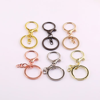 Round dragon buckle three-piece lobster buckle four-section chain key chain diy hardware 8-character chain doll pendant accessories