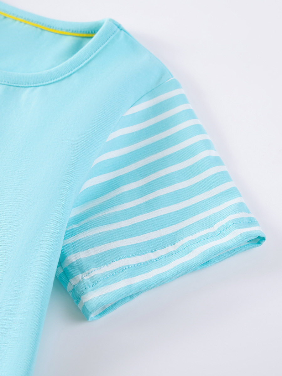 New Girls' Dress, Summer Short-sleeve Kids' Skirt, Applique Cartoon Kids' Dress