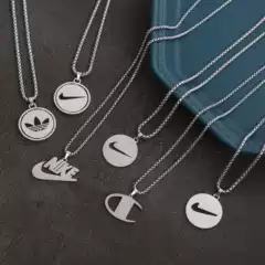 Cross-border hot-selling non-fading hip-hop titanium steel necklace personality all-match street sweater chain fashion brand disco pendant jewelry