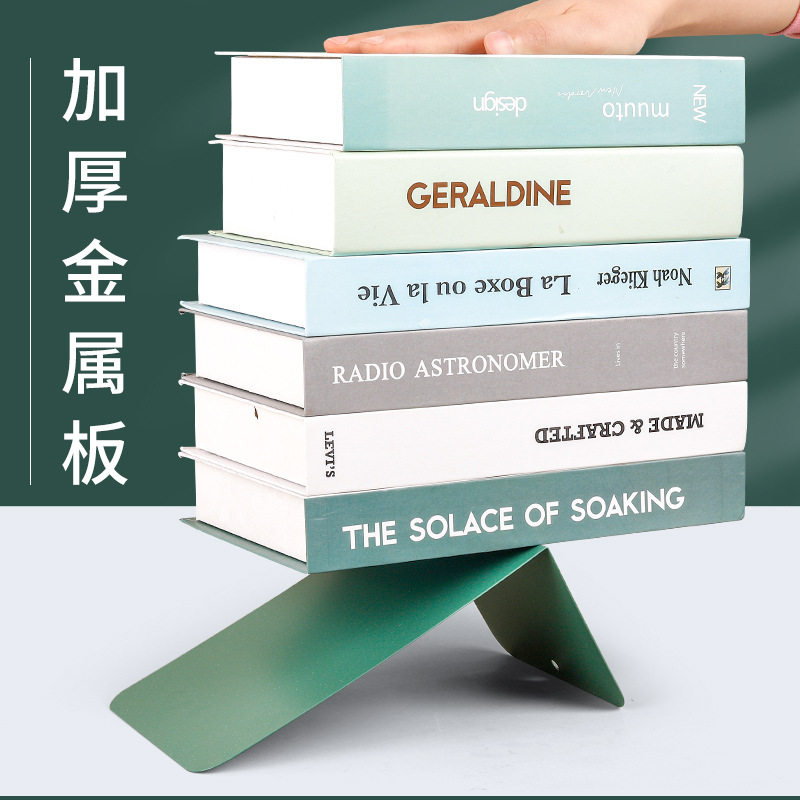 Thickened Metal Bookend L-Shaped Book Holder for Securing Books on Desk, Student Use, Vertical Desktop Organizer