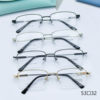 Glasses shop fast selling memory alloy business glasses frame wholesale square comfortable men's half frame brushed myopia frame