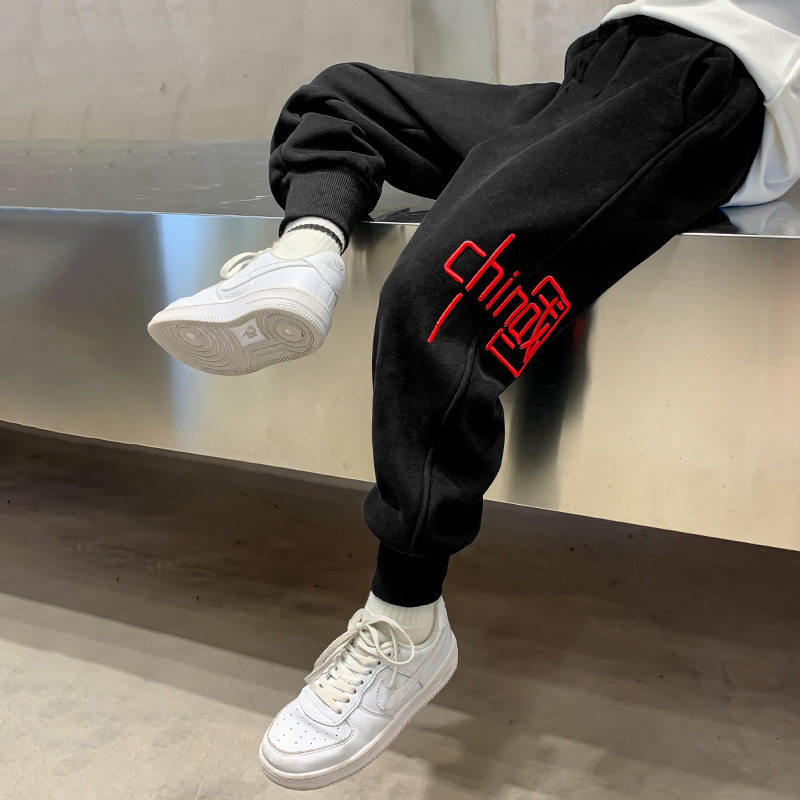 Thick Kids' Pants, Winter Fleece-lined Warm Boys' Trousers, Home Casual Pants