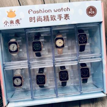 Quartz Watch New Electronic Watch LED Korean Simple Student Watch Transparent Plastic Box Large Cong