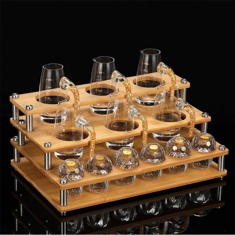 Light Luxury Gold Foil White Wine Glass Set Crystal Glass Wine Dispenser Home Set of Small Wine Glass Wine Set High-End