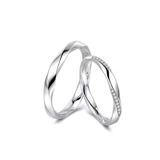 Sterling Silver S999 Couple Rings, a Pair of Rings, Wedding Engravings, Niche Chinese Valentine's Day Gifts for Boyfriend and Girlfriend