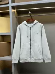 Trendy Brand Autumn New Style Hooded Sweatshirt with Letter Embroidery and Patchwork Lining, Casual Zip-Up Jacket for Couples