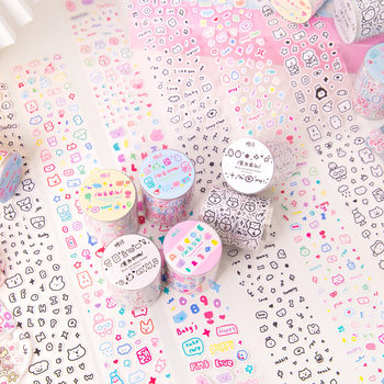 Sugar poetry waste discharge tape line store series INS cute hand account DIY material decorative loop stickers 6 models