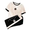High-end Casual Sports suit Women's Summer Fashionable Age-reducing Western-style Short-sleeved T-shirt Wide-leg Pants Fashionable Two-piece Set