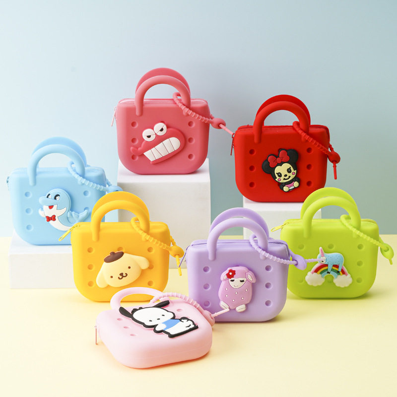 Portable Silicone Coin Purse Beach Bag Storage Bag Lightweight Small New Cartoon DIY Hole Key Bag
