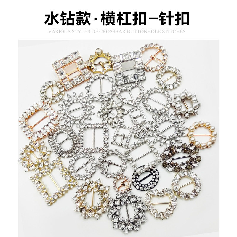 Factory Direct Sale of Rhinestone-Encrusted Japanese-Style Buckle Belt Buckles and Shoe Decoration Metal Shoe Buckle Clasps