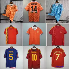 Retro Jersey Football Uniform Netherlands Spain Team Uniform Cruyff Van Basten Robben Bergkamp Jersey