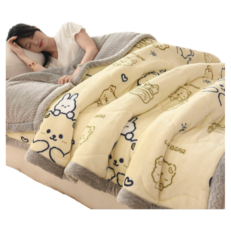 Category a Baby Coral Fleece Blanket Winter Thickened Nap Office Air Conditioning Sofa Small Quilt Shawl Cover Blanket