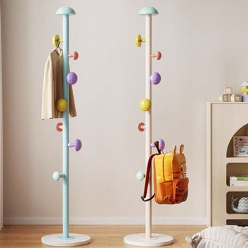 Colorful Mushroom Floor-Standing Coat Rack for Home Indoor Clothes Rack Vertical Floor-Standing Plus Pole for Drying