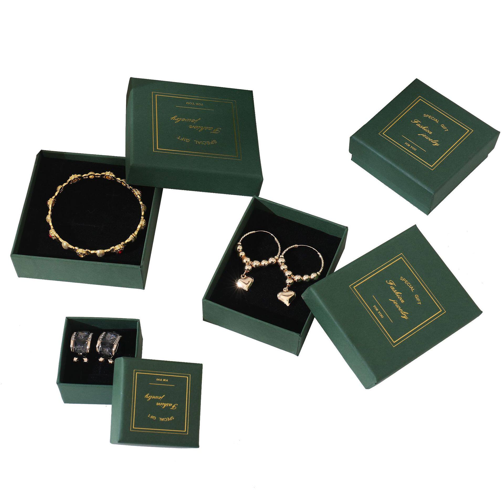 In stock Morandi color ring box new gilding series jewelry packaging paper box creative lid jewelry box