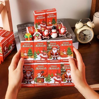 Christmas Blind Box Pendant Keychain Blind Box Children's Christmas Gift Cartoon Doll Keychain Boys and Girls Gifts