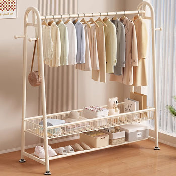 Simple Coat Rack Floor Indoor Drying Rack Storage Rack Household Bedroom Floor Clothes Rack Balcony Rack