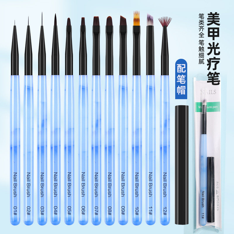 New Chinese Common Brush Sweeping Gradient Drawing Flower Drawing Autumn Chrysanthemum Phototherapy Painting Tool suit Nail Art Shop Special