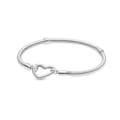 Silver heart shaped spring bracelet