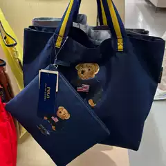 Lotte New Bag Pol Print Navy Sweater Jeans Bear Canvas Bag Shopping Bag Mother Bag Men