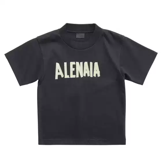 Tape Letters Kidsren's Short-Sleeved T-Shirt Summer Clothing 2025 New Medium and Large Kidsren's Trendy Brand Kidsren's Clothing Summer Loose Half-Sleeved T-Shirt